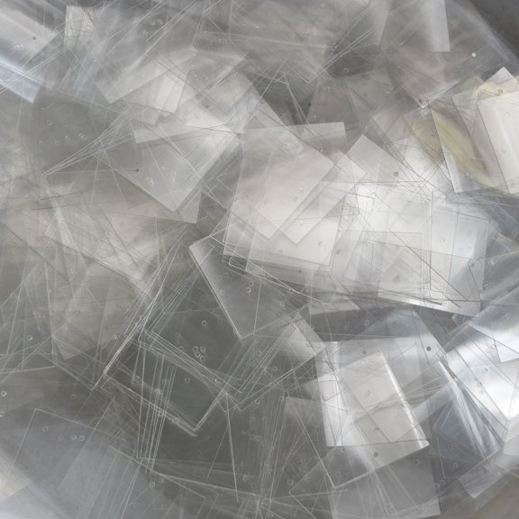 Crystal Clear Square Sequins 25mm Two Hole Transparent See-Thru Made in USA
