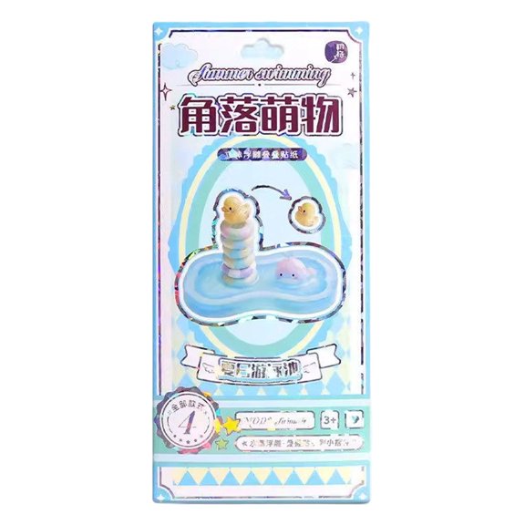 Clear Stackable 3D Building Stickers for DIY Cute Scenes Desk Decor and Stress Relief Activities Blue