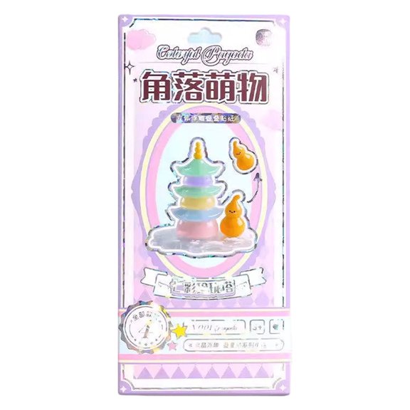 Clear Stackable 3D Building Stickers for DIY Cute Scenes Desk Decor and Stress Relief Activities Purple
