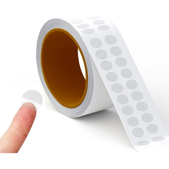 Crystal Clear Transparent 0.5" Round Stickers 2 Across, Envelope Tab Sealer and Retail Package Round Clear Seal Labels Self Adhesive Stickers, 1000 Stickers Per Roll