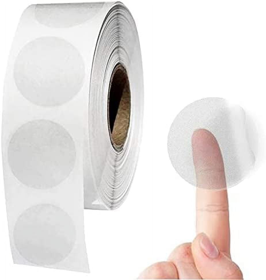 Crystal Clear Transparent 1" Round Stickers, Envelope Tab Sealer and
