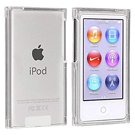 Crystal Clear Transparent Full Hard Cover Case for Apple iPod Nano 7 7th Gen 8 8th Generation (Clear)