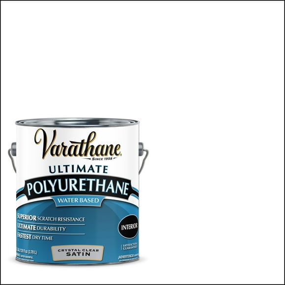 Crystal Clear, Varathane Satin Water-Based Ultimate Polyurethane- Gallon, 1 Pack