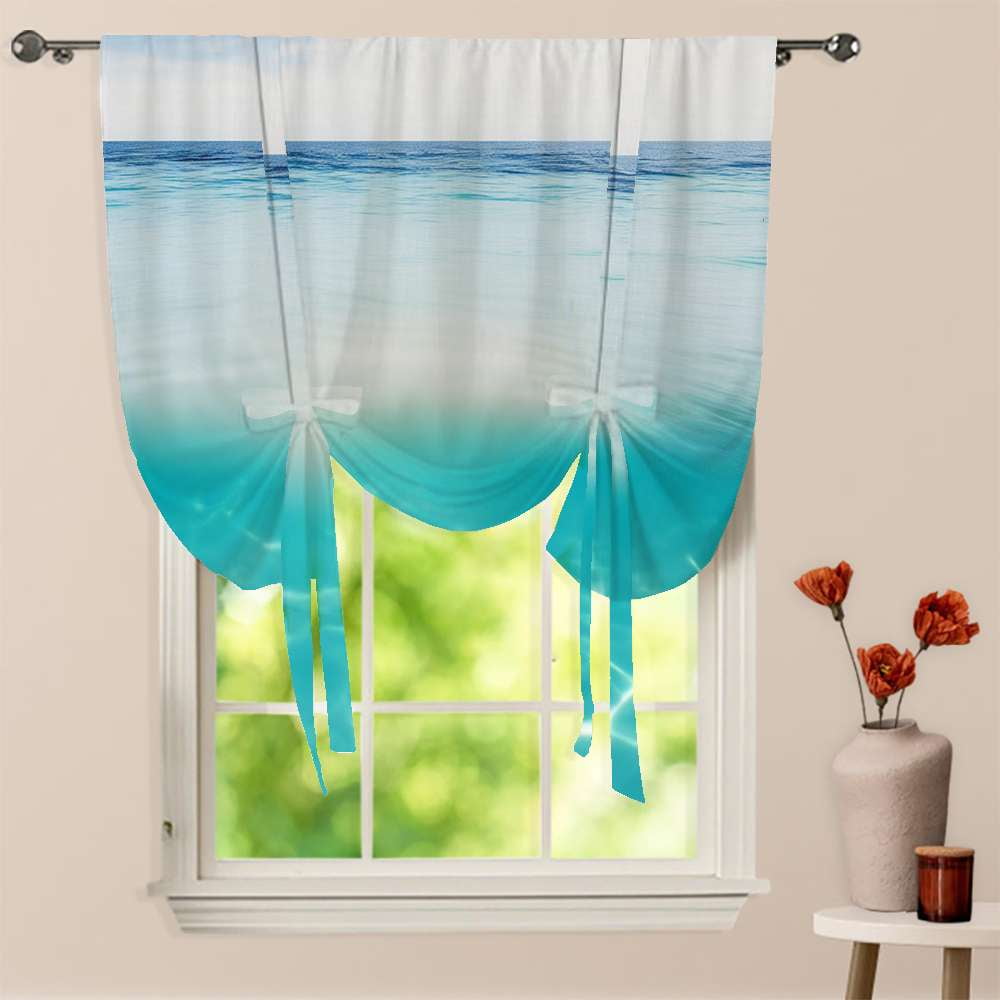 Crystal Clear Water Texture Window Curtain for Living Room Roman ...