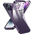thumbnail image 1 of Crystal Clear iPhone 14 Pro Case - Purple, 6.1 inch,  Grade Drop Tested, Camera Protection, Slim Silicone Shockproof Cover, 1 of 17