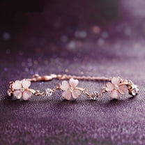 Crystal Clover Bracelet Female Peach Blossom High Sense