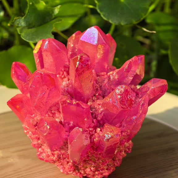 Crystal Cluster Electroplate Natural Quartz Mineral Specimen for Home Decor,Reiki Healing, Energy Crystal Gift