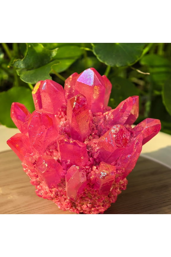 Crystal Cluster Electroplate Natural Quartz Mineral Specimen for Home Decor,Reiki Healing, Energy Crystal Gift