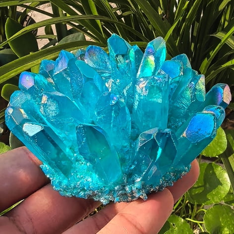 Crystal Cluster Electroplate Natural Quartz Mineral Specimen for Home Decor,Reiki Healing, Energy Crystal Gift