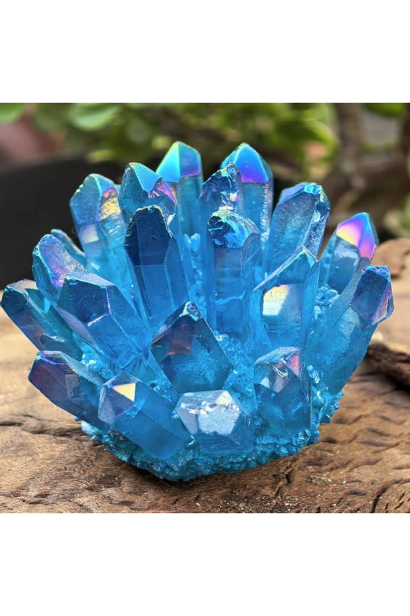 Crystal Cluster Electroplate Natural Quartz Mineral Specimen for Home Decor,Reiki Healing, Energy Crystal Gift