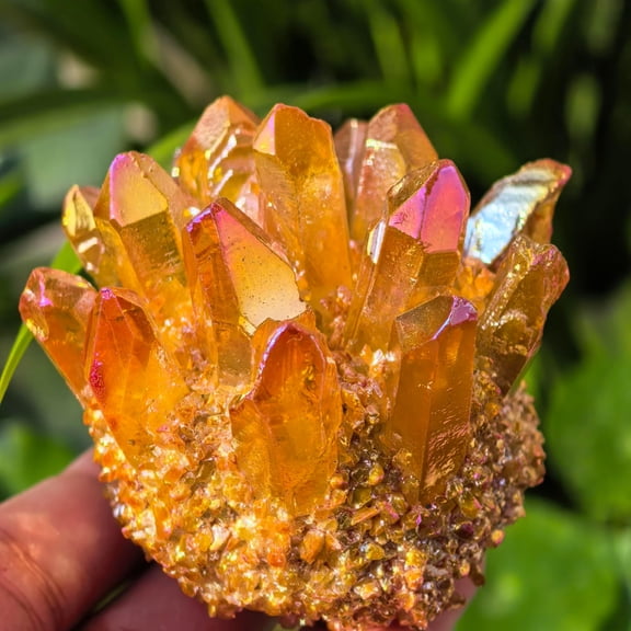 Crystal Cluster Electroplate Natural Quartz Mineral Specimen for Home Decor,Reiki Healing, Energy Crystal Gift
