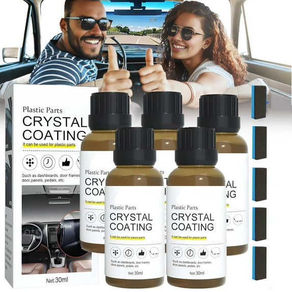 Crystal Coating for car,Plastic Parts Crystal Coating,Plastic Parts Crystal Coating for Car,Long Duration Plastic Parts Refresher Agent,Easy to Use Car Refresher