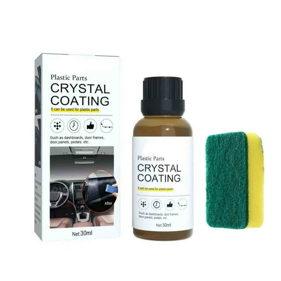 Crystal Coating for Car Plastic Parts, Crystal Coating Plastic Restorer, Plastic Parts Crystal Coating, Coating Agent for Automotive Plastics (1 Set)