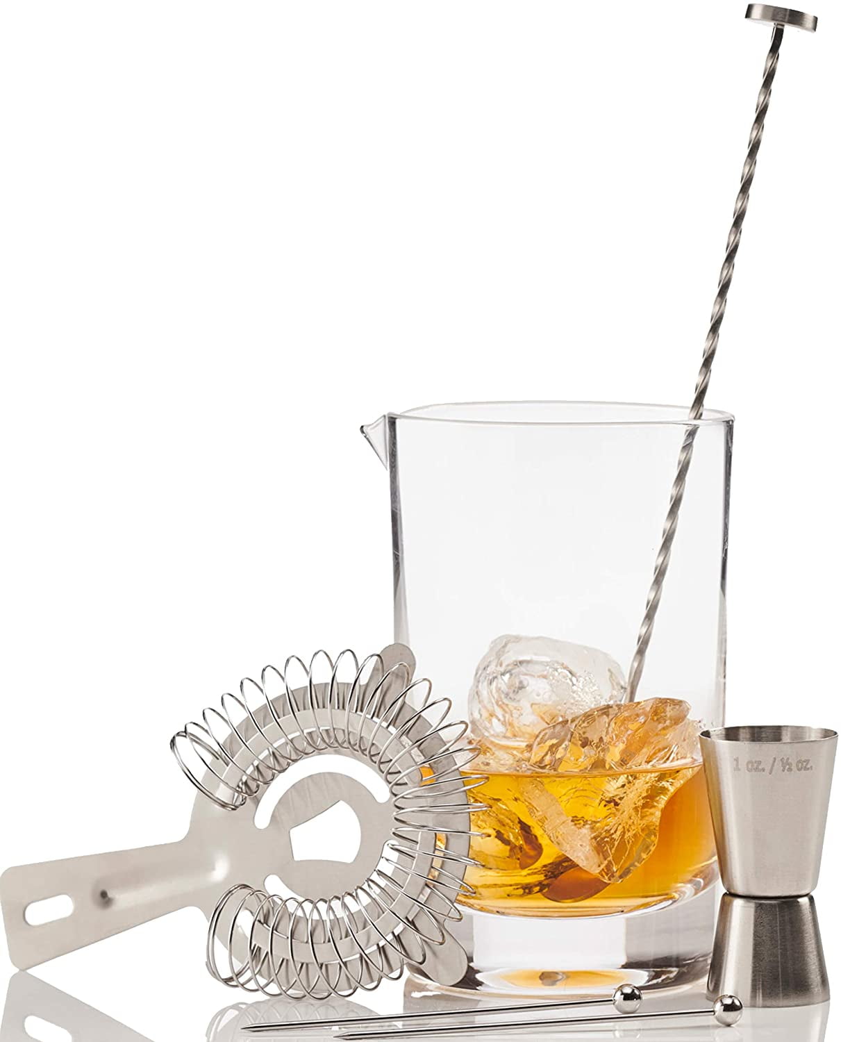 Crystal Cocktail Mixing Glass Bar Set by Craft Connections 710ml Bar