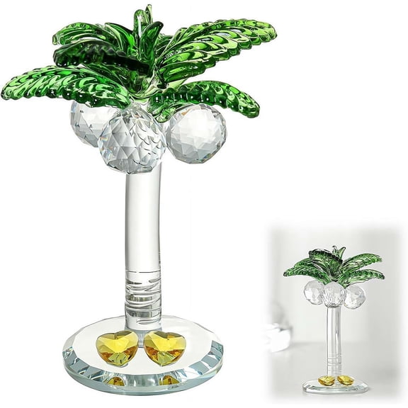 Crystal Coconut Tree Ornament, Resin Palm Tree