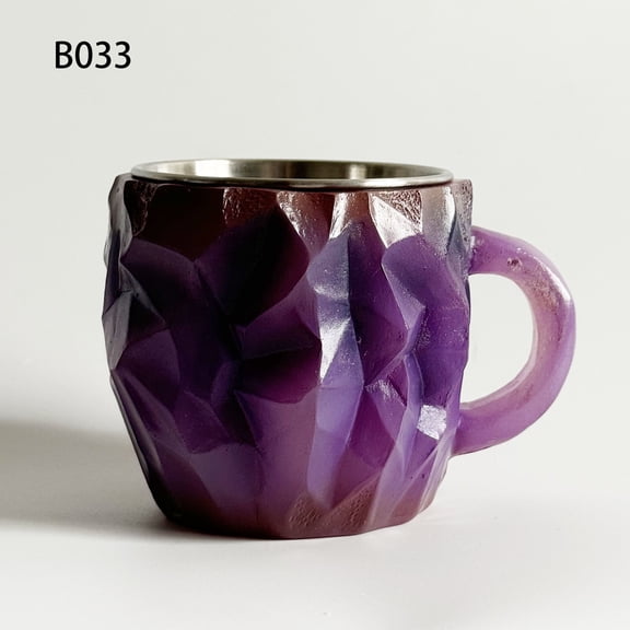 Crystal Coffee Mugs - Mineral Crystal Coffee Mug & Crystal Mug, Colorful Translucent Elegant Cup, Suitable for Home Office Daily Coffee, Tea and Beverage Serving