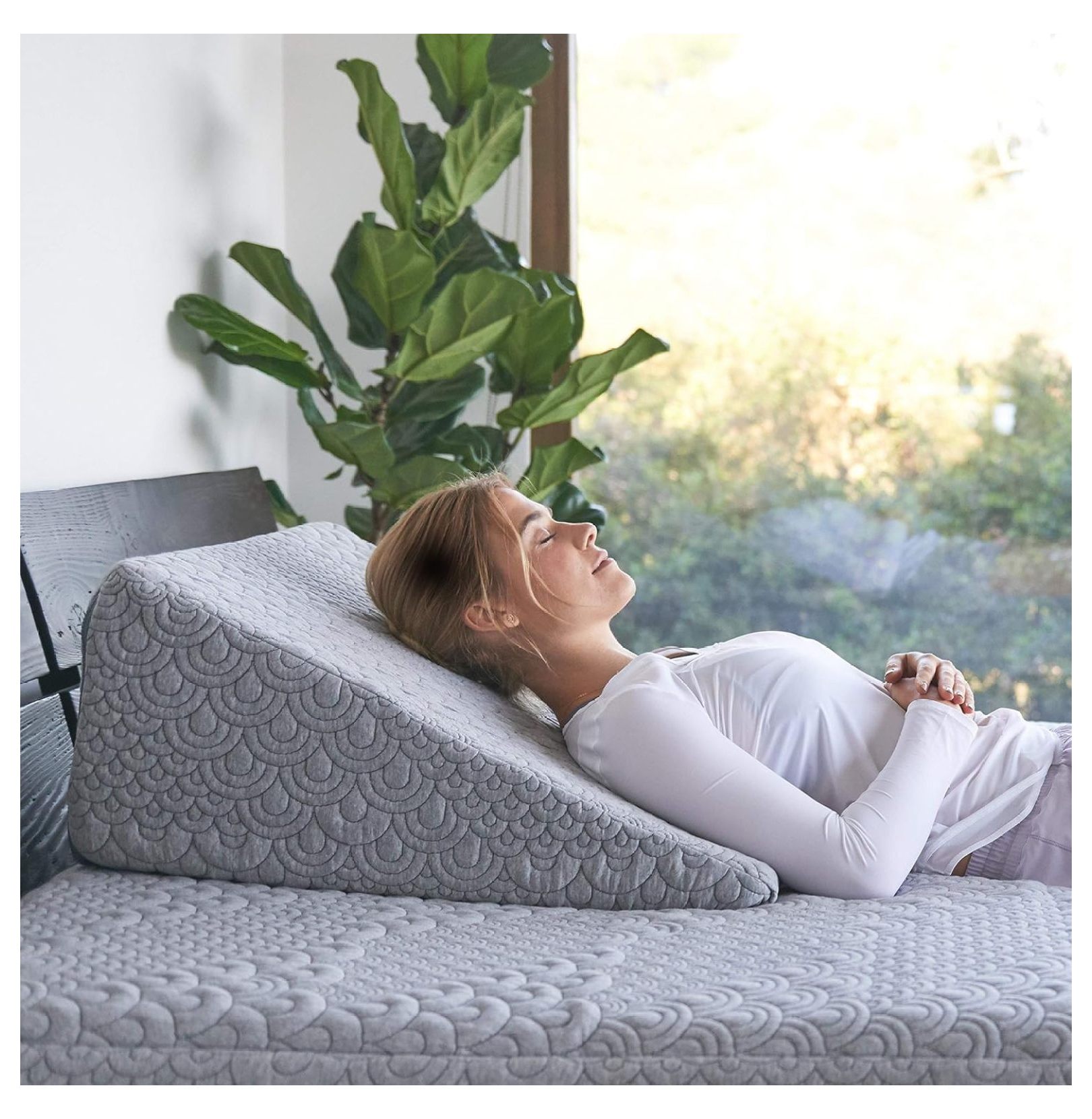 Crystal Cove Wedge Pillow Cooling Activated Charcoal Memory Foam