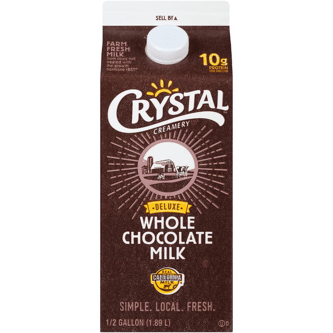 Crystal Creamery Brand Deluxe Whole Chocolate Milk 0.5 gal. Carton