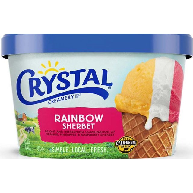 Crystal Creamery Rainbow Sherbet Ice Cream, 48 oz