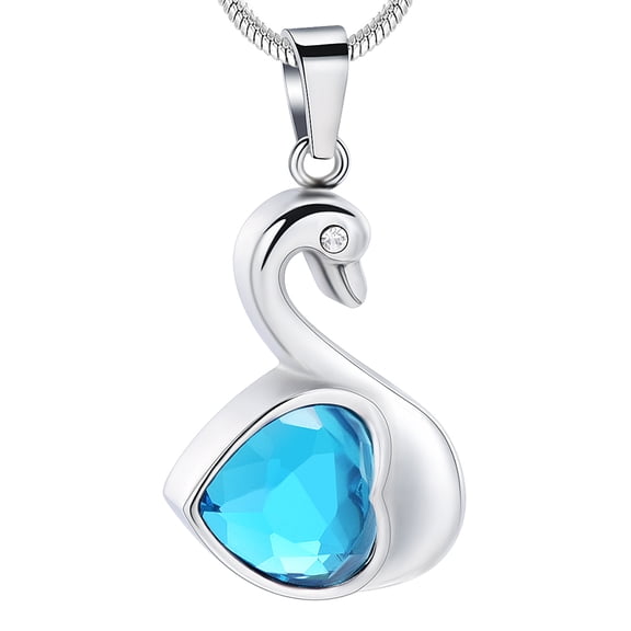 Crystal Cremation Jewelry for Ashes Swan Urn Necklace for Ashes Women Men Cherish Memories Jewelry to Keep Someone Near to You Urn Keepsake Necklace
