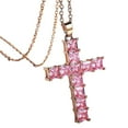 thumbnail image 1 of Crystal Cross Pendant Necklace Chain Alloy Zircon Neutral Style> C3A7, 1 of 4