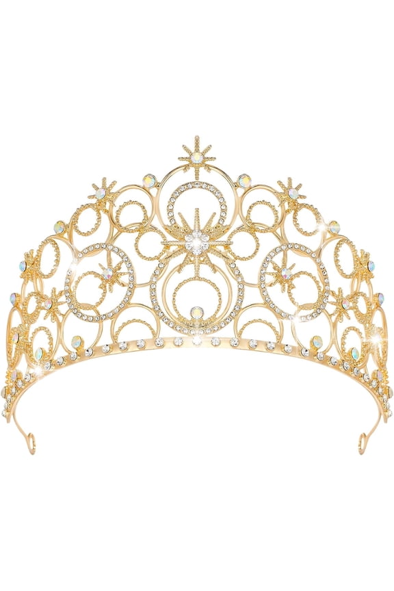 Crystal Crowns for Women, Crystal Bubble TiaraBride Royal Queen Headband Princess Headpieces for Women Bridal Wedding Prom Birthday Party Crowns