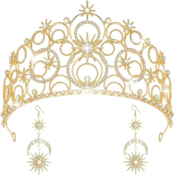 Crystal Crowns for Women, Crystal Bubble TiaraBride Royal Queen Headband Princess Headpieces for Women Bridal Wedding Prom Birthday Party Crowns