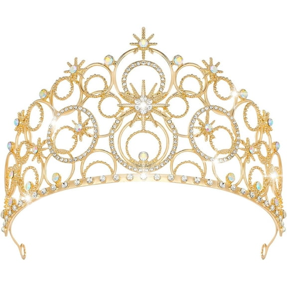 Crystal Crowns for Women, Crystal Bubble TiaraBride Royal Queen Headband Princess Headpieces for Women Bridal Wedding Prom Birthday Party Crowns