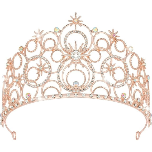 Crystal Crowns for Women, Crystal Bubble TiaraBride Royal Queen Headband Princess Headpieces for Women Bridal Wedding Prom Birthday Party Crowns