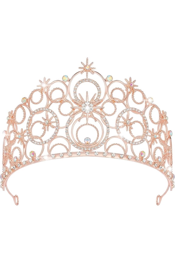 Crystal Crowns for Women, Crystal Bubble TiaraBride Royal Queen Headband Princess Headpieces for Women Bridal Wedding Prom Birthday Party Crowns