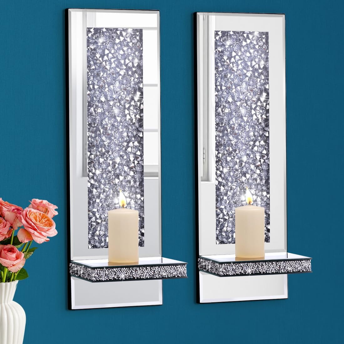 Silver Wall Candle Sconcesnull