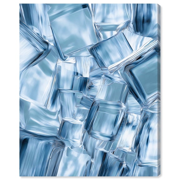 Crystal Cubes Canvas Print Blue Abstract Art by Art Remedy, Gallery Wrapped, 16 x 20