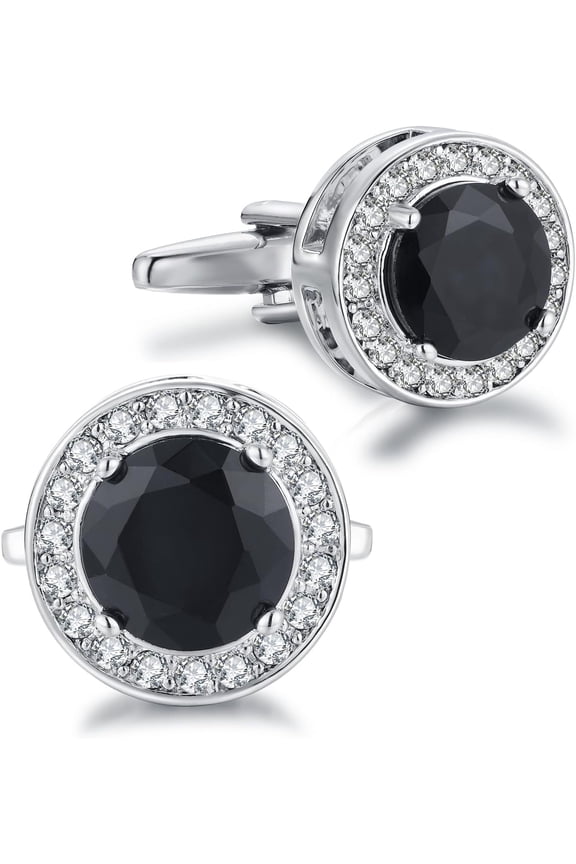 Crystal Cufflinks for Men CZ Cuff Links Sparkle Diamond Gold Ornate Cufflinks for Wedding Groom Best Man