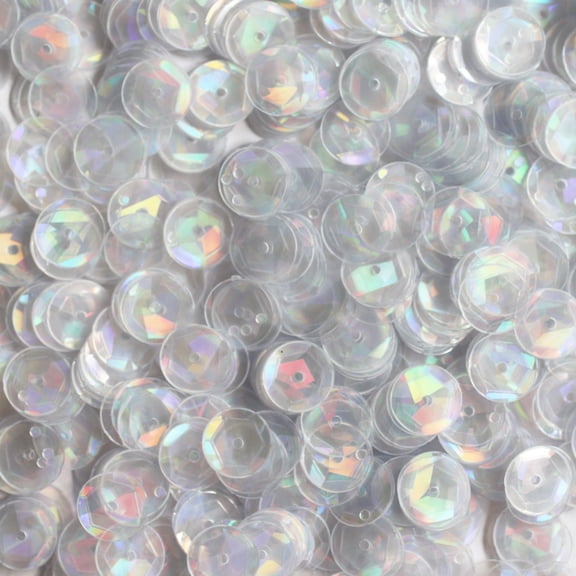 Crystal Cup Sequins 8mm Hologram Glitter Multi Reflective Transparent Made in USA