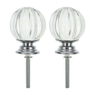 Crystal Curtain Finials Set Decorative Rods Acrylic Diamond Drapery Pole Ends