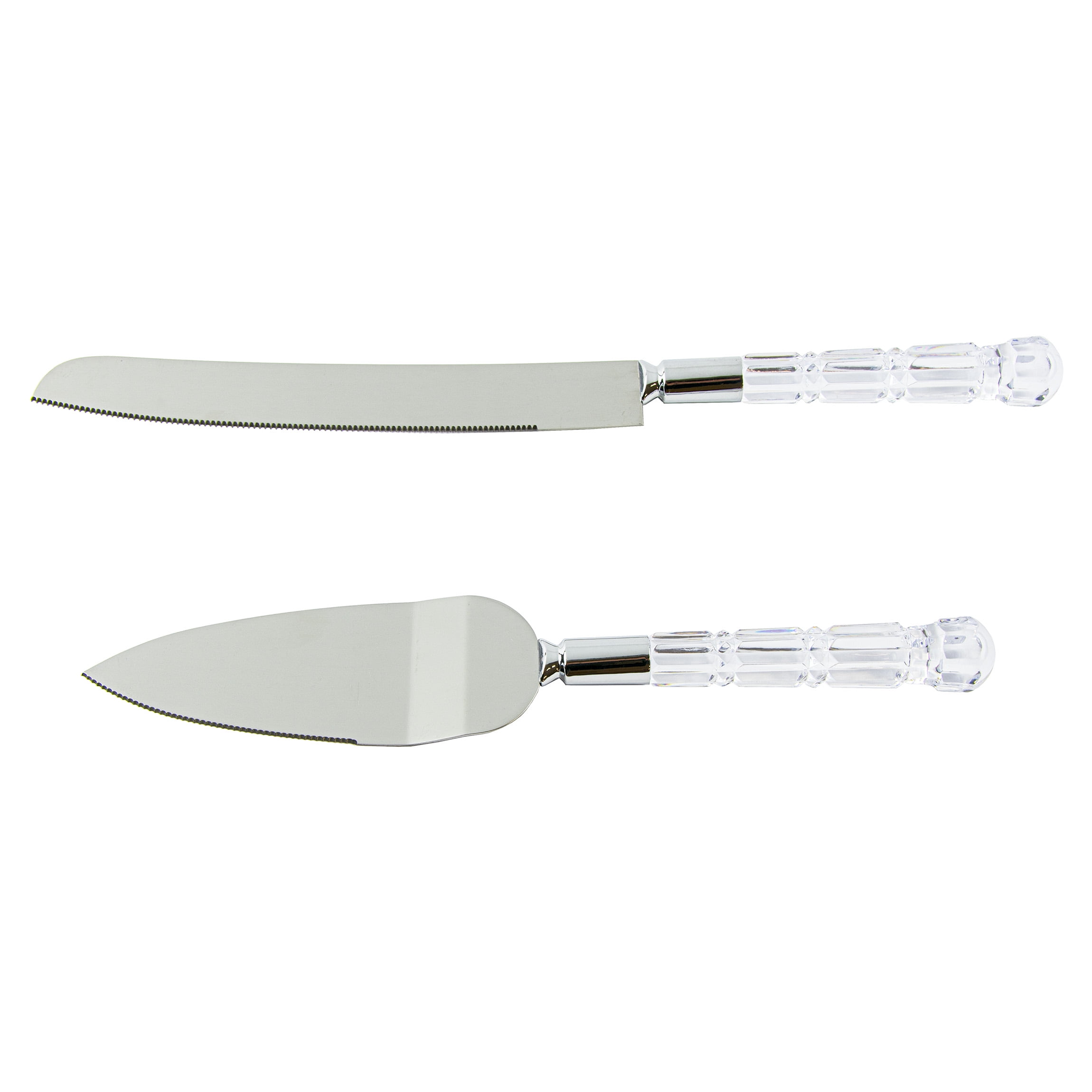 Crystal Cut Acrylic Cake Knife and Server Set