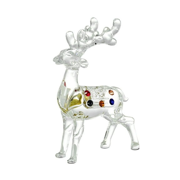 Crystal Deer Figurine Statues Collectible Home Table Decoration Ornament,for Home Office Party Decor Collectible Shelf Display,Diamond Deer - Transparent