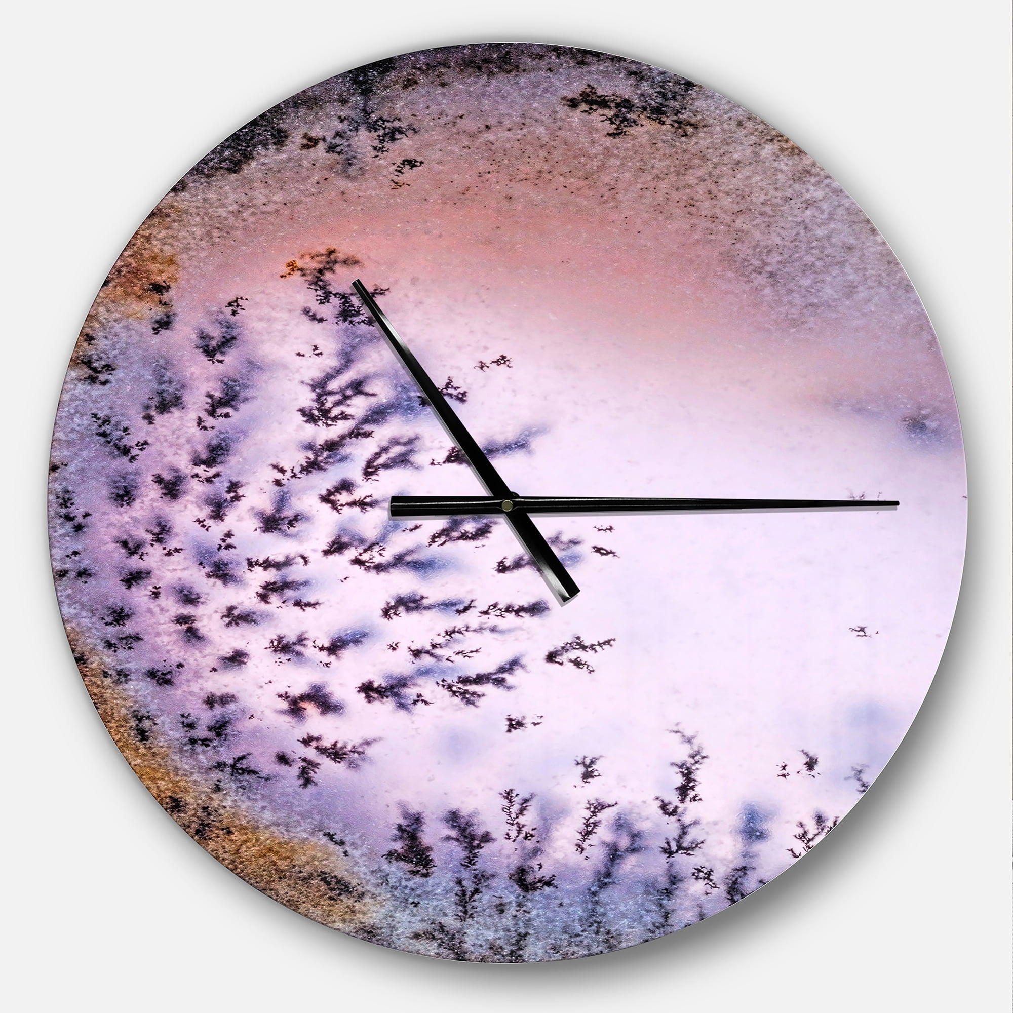 Crystal Dendrite macro' Oversized Modern Metal Clock