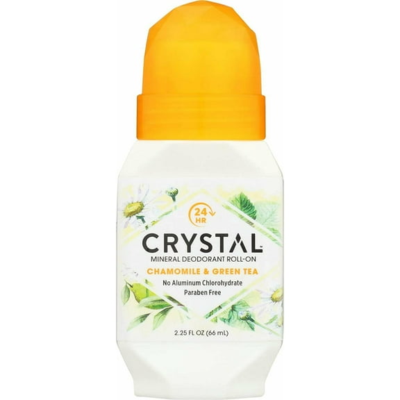Crystal Deodorant Essence Roll-On 2.25oz Chamomile/Green Tea 2 Pack
