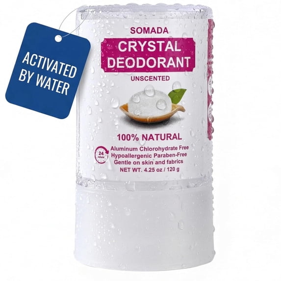Crystal Deodorant Stick for Women, 4.25 oz/120g - Unscented