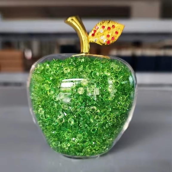Crystal Diamond 3D Apple Ornament Crystal Apple Craft Decoration Home Living Room Desktop Decorations Miniature Landscape Photography Props