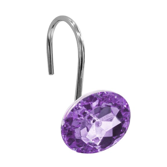 Crystal Diamond Round Shower Curtain Hooks Rings for Bathroom,12PCS