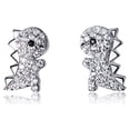 thumbnail image 1 of Crystal Dinosaur Stud Earrings Sterling Silver Animal Tiny Studs for Women, 1 of 6