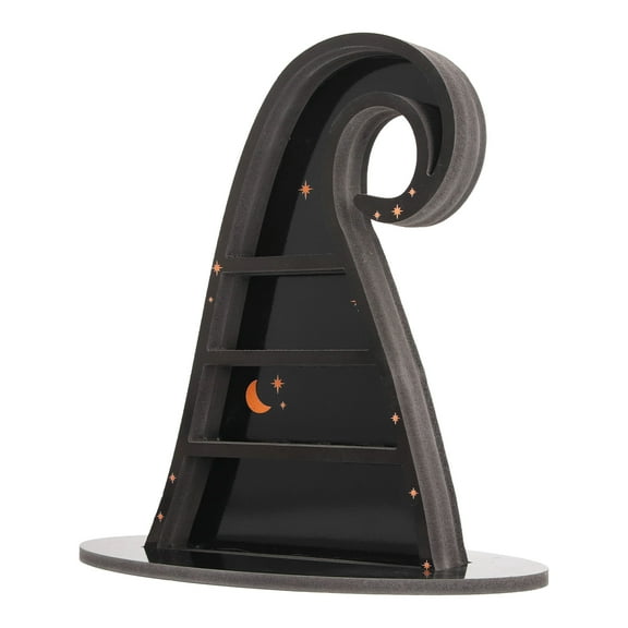 Crystal Display Shelf Gothic Style Witch Hat Design PVC Stone Shelf Display for Bedroom Office Table,Stone Shelf Display,Display Shelf for Stones