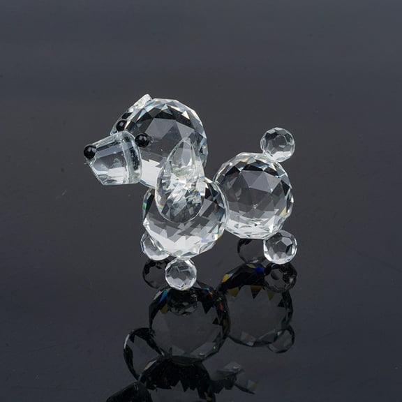 Crystal Dog Puppy Figurine Animals Lovely Craft Home Decor Ornaments Collectible Birthday Gifts (Clear)