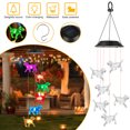 Crystal Dog Solar Wind Chimes LED Light ColorChanging Waterproof