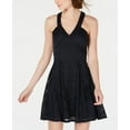 thumbnail image 1 of Crystal Doll Juniors Lace Fit Flare Dress Navy 3, 1 of 1