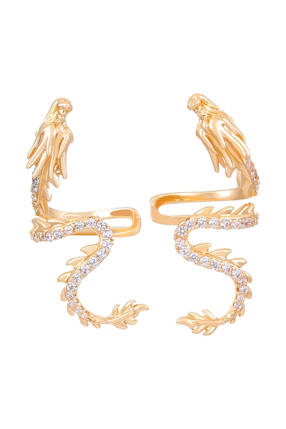 Crystal Dragon Ear Cuff Ear Accessory Delicate Dragon Individualized Ear Cuff Exquisite Ear Wrap Clips Charm for Women