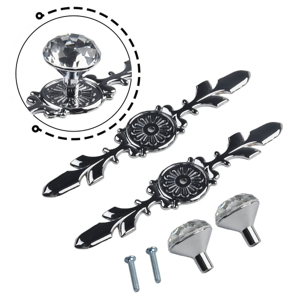 Crystal Drawer Handles Glass Drill Furniture Cabinet Door Pulls Crystal Handle