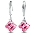 thumbnail image 1 of Crystal Drop Dangle Earrings s925 Sterling Silver Cubic Zirconia Square Shape Jewelry For Women, 1 of 6